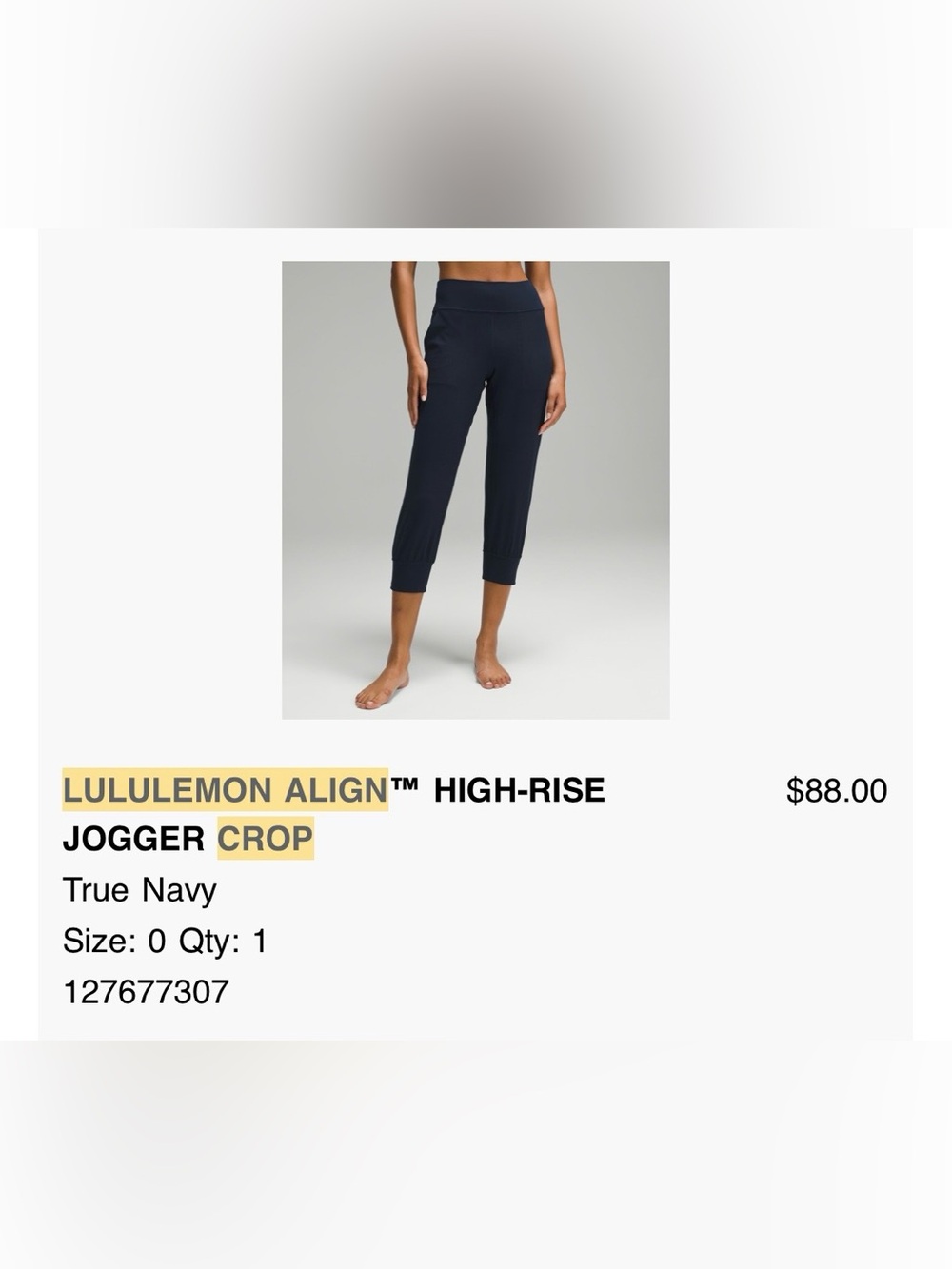 Lululemon Align High-Rise Cropped Joggers size 0